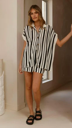 LILYWHYT Knitwear|Knitwear^Leonie Knit Shorts - Black