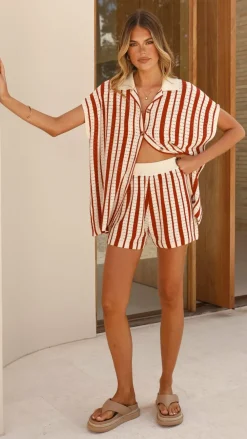 LILYWHYT Knitwear|Knitwear^Leonie Knit Shorts - Red