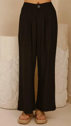 YH AND CO Sets|Bottoms^Lexi Linen Pants - Black