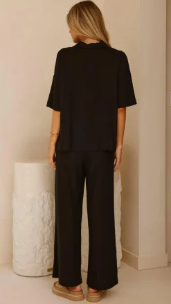 YH AND CO Sets|Bottoms^Lexi Linen Pants - Black