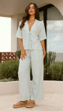 YH AND CO Sets|Bottoms^Lexi Linen Pants - Blue