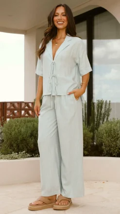 YH AND CO Sets|Bottoms^Lexi Linen Pants - Blue
