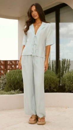 YH AND CO Sets|Bottoms^Lexi Linen Pants - Blue