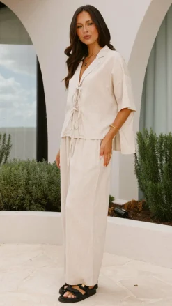 YH AND CO Sets|Bottoms^Lexi Linen Pants - Natural