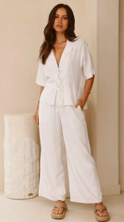 YH AND CO Sets|Bottoms^Lexi Linen Pants - White