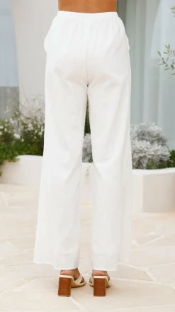 By Frankie Sets|Bottoms^Liana Off Shoulder Top & Pants Set - White