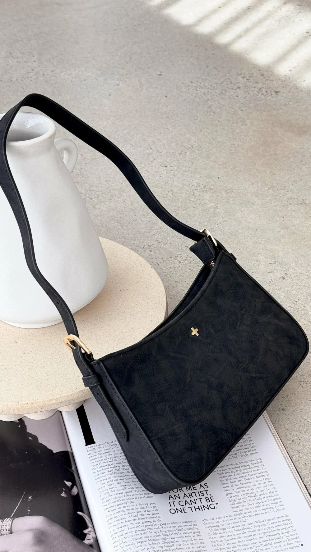 Peta and Jain Bags^Lilu Shoulder Bag - Black Suede