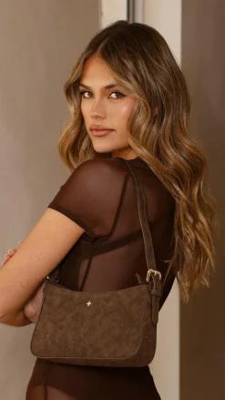 Peta and Jain Bags^Lilu Shoulder Bag - Choc Suede