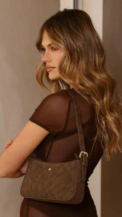 Peta and Jain Bags^Lilu Shoulder Bag - Choc Suede