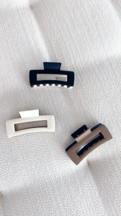 Angel Whisper Hair Accessories^Lily Two Tone Rectangle Clip - Black/White