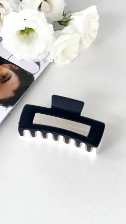Angel Whisper Hair Accessories^Lily Two Tone Rectangle Clip - Black/White
