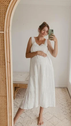 Pink Diamond Dresses|Midi^Liza Midi Dress - White