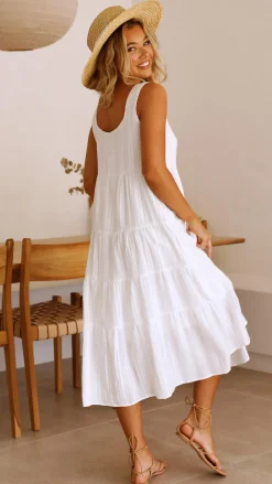 Pink Diamond Dresses|Midi^Liza Midi Dress - White