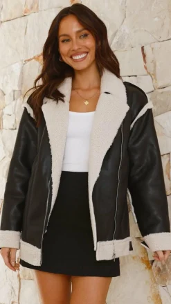 SNDYS THE LABEL Jackets|Outerwear^London Oversized Biker - Black