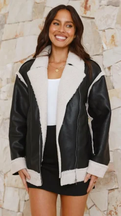 SNDYS THE LABEL Jackets|Outerwear^London Oversized Biker - Black