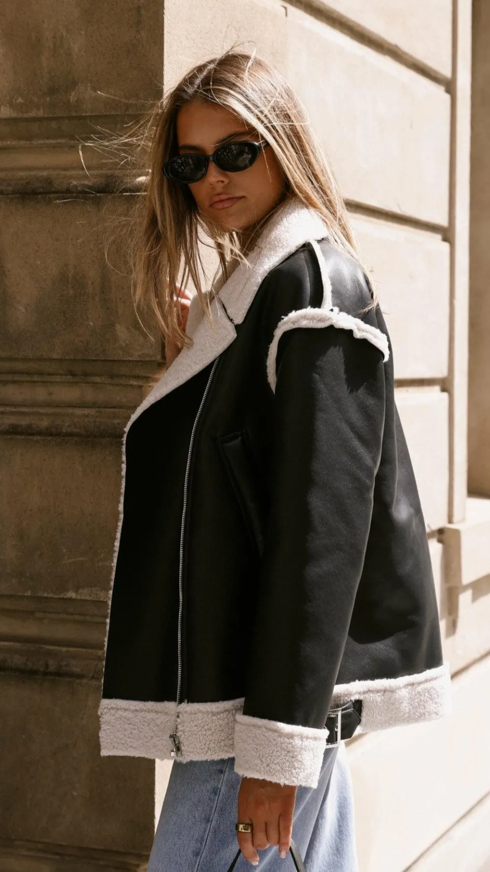 SNDYS THE LABEL Jackets|Outerwear^London Oversized Biker - Black