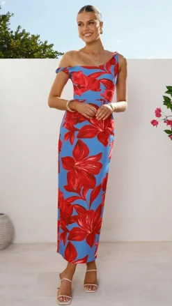 SASHA (BNE) Dresses|Maxi^Lorina Maxi Dress - Red/Blue Floral