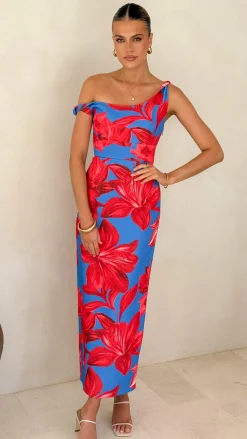SASHA (BNE) Dresses|Maxi^Lorina Maxi Dress - Red/Blue Floral