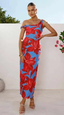 SASHA (BNE) Dresses|Maxi^Lorina Maxi Dress - Red/Blue Floral