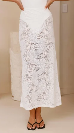 Amore Agencies Bottoms^Louisa Lace Maxi Skirt - White