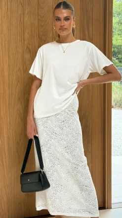 Amore Agencies Bottoms^Louisa Lace Maxi Skirt - White