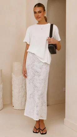 Amore Agencies Bottoms^Louisa Lace Maxi Skirt - White