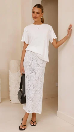 Amore Agencies Bottoms^Louisa Lace Maxi Skirt - White