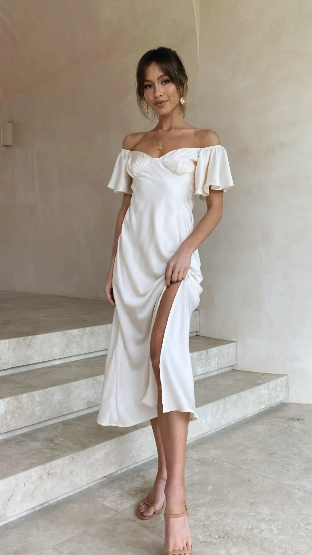 LILYWHYT Hen'S Collection|Dresses^Louisa Midi Dress - Ivory
