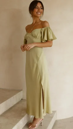 LILYWHYT Dresses|Bridesmaid^Louisa Midi Dress - Olive