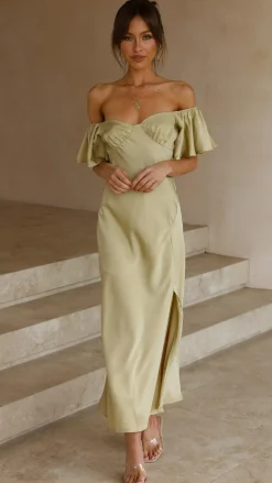 LILYWHYT Dresses|Bridesmaid^Louisa Midi Dress - Olive