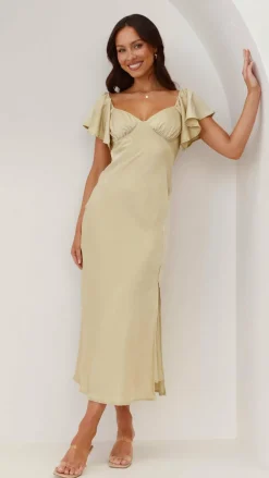 LILYWHYT Dresses|Bridesmaid^Louisa Midi Dress - Olive