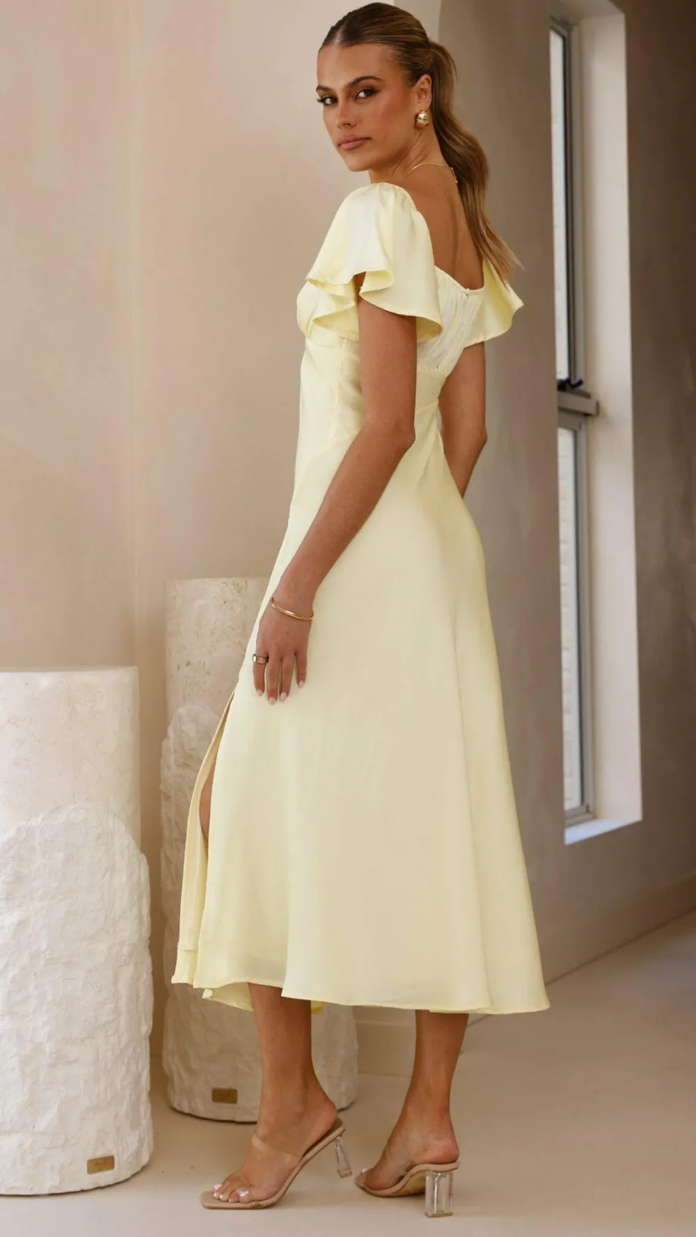 LILYWHYT Dresses|Bridesmaid^Louisa Midi Dress - Yellow
