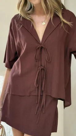 YH AND CO Sets|Tops^Louise Top - Brown