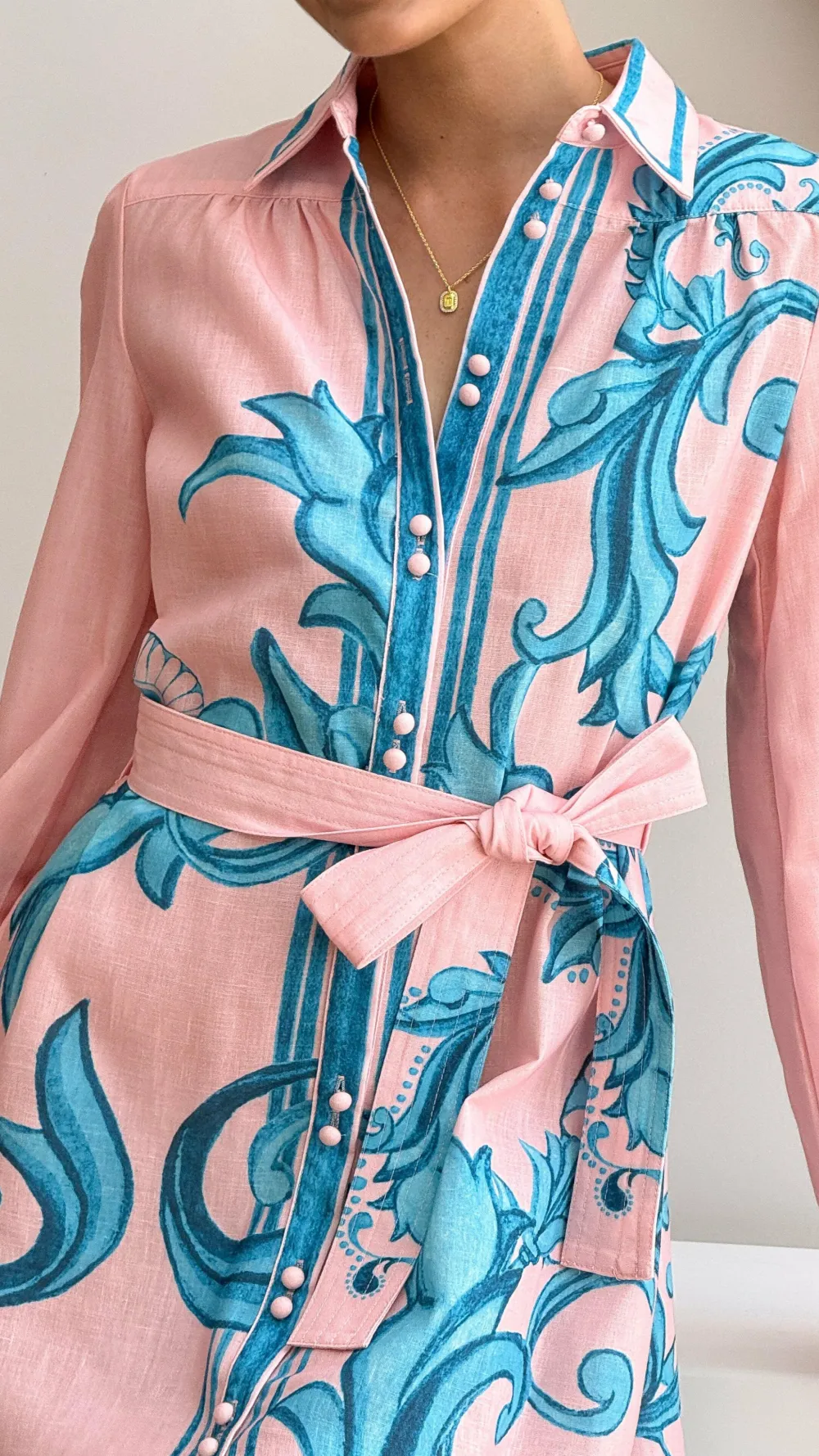 Bubblegum Dresses|Mini^Lucia Long Sleeve Mini Dress - Aqua/Pink Print