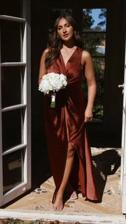 LILYWHYT Sale Evening|Sale Dresses^Lucia Maxi Dress - Rust