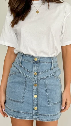 Iris Maxi The Denim Edit|Bottoms^Lucilla Mini Skirt - Blue Denim