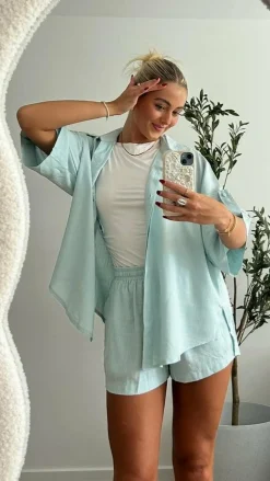 Alive Girl Sets|Tops^Luna Button Up Shirt - Blue
