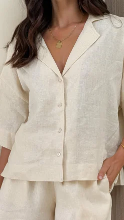 Alive Girl Sets|Tops^Luna Button Up Shirt - Natural