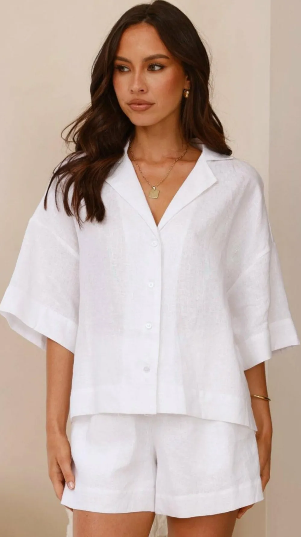 Alive Girl Sets|Tops^Luna Button Up Shirt - White