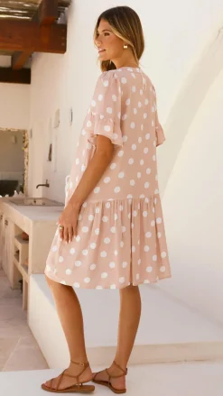Miracle Fashion Sale Dresses^Lyssa Mini Dress - Beige/White Spot