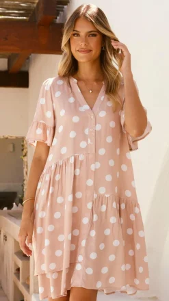 Miracle Fashion Sale Dresses^Lyssa Mini Dress - Beige/White Spot