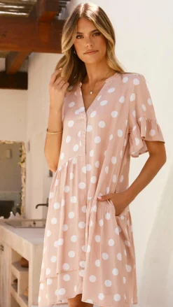 Miracle Fashion Sale Dresses^Lyssa Mini Dress - Beige/White Spot