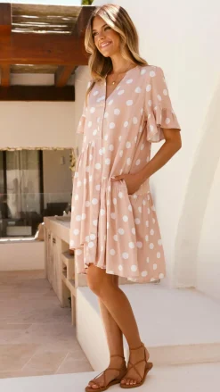 Miracle Fashion Sale Dresses^Lyssa Mini Dress - Beige/White Spot