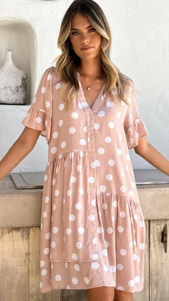 Miracle Fashion Sale Dresses^Lyssa Mini Dress - Beige/White Spot