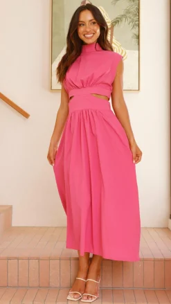 Love Lily the Label Sale Dresses^Maddison Midi Dress - Hot Pink