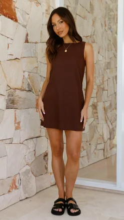 Luvalot Dresses|Mini^Madison Mini Dress - Brown