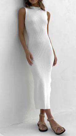 My Girl Knit Dresses|Knitwear^Mae Knit Dress - White
