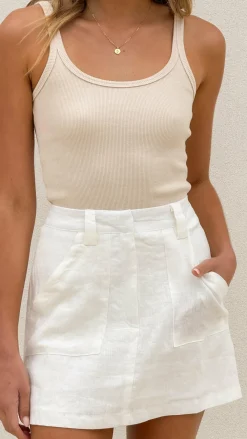 Fashion Allied Bottoms^Maggie Mini Skirt - White