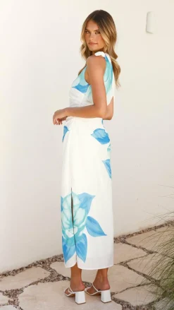 Style State Dresses|Midi^Maisy Shoulder Tie Midi Dress - Blue Teal