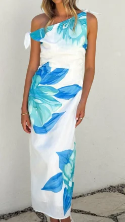 Style State Dresses|Midi^Maisy Shoulder Tie Midi Dress - Blue Teal